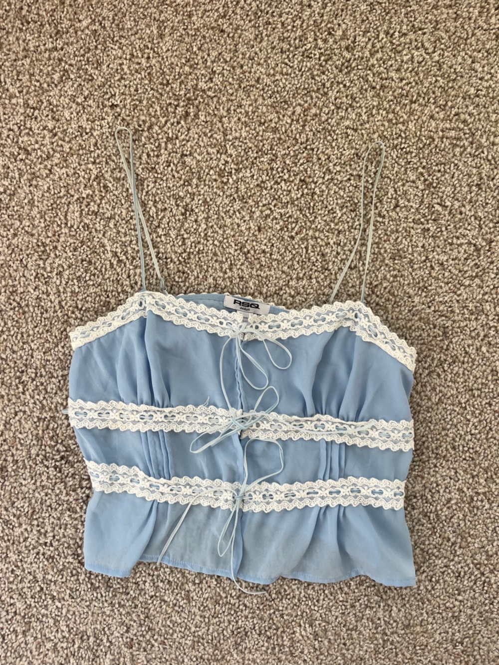 Lace Chiffon Tie Cami